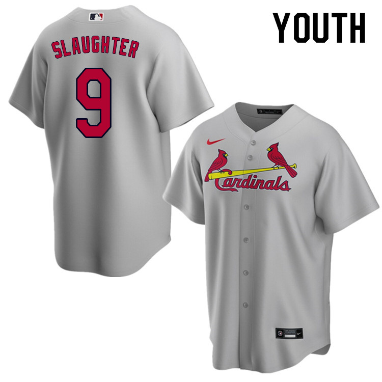 Nike Youth #9 Enos Slaughter St.Louis Cardinals Baseball Jerseys Sale-Gray - Click Image to Close